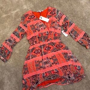 Long sleeve Collective Concepts patterned dress